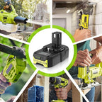 ARyee 3000mAh P108 Compatible with Ryobi Lithium Battery 18 Volt ONE+ P102 P103 P104 P105 P107 P108 P109 P190 P191 P122 with LED