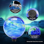Gazing Balls for Garden, Blue and Green Hand Painted Gazing Ball, Reflective Ball Yard Ornament for Outdoor Decoration Patio Garden Lawn (10 Inch)