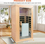 1 Person Infrared Saunas for Home, Dry Sauna for Home, Low Emf Infrared Sauna 1350W Indoor Saunas for The Home, Traditional Sauna, Bluetooth Speakers, Reading Lamps, Room:63 * 32 * 32 Inch