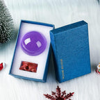 Purple Crystal Ball 60mm Crystal Ball with Wooden Stand and Gift Box for Magic,lensball Photography,Family Decorative,Fortune Teller,Feng Shui,Witchcraft,Witchy Gifts,Witch Decor,and Halloween Decor