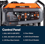 Generac 6,875 Starting Watt Portable Gas Generator - Electric Start - Home Backup or RV Ready - Heavy Duty Frame - Quiet, Long Runtime, Emergency Power - 50-State Compliant