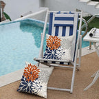 DFXSZ Outdoor Throw Pillow Covers 18x18 Inch Set of 2 Waterproof Spring Summer Geometric Elegant Orange Blue Outdoor Pillow Covers for Patio Funiture Garden Couch 158V18