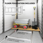Outsunny 4.6' x 9' Steel Outdoor Storage Shed, Lean to Shed, Metal Tool House with Foundation Kit, Lockable Doors, Gloves and 2 Air Vents for Backyard, Patio, Lawn, Dark Gray