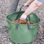 ELK 33-Gallon Non Self-Standing Multipurpose Garden Leaf Waste Bag - Durable Canvas for Yard Cleaning, Harvesting, and Storage - Heavy Duty with Rubber Handles and PVC Elastic Bone - 22" W x 18" H