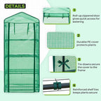 EAGLE PEAK 4-Tier Mini Greenhouse Portable Green House with Shelves & Weather-Resistant PE Cover, Small Greenhouse for Seedlings & Gardening Gifts, 27x19x64 in, Clear/Green