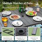 HERA'S HOUSE 7 Pieces Patio Dining Set for 6, Outdoor PE Rattan Chairs and Black Metal Table with 1.57" Umbrella Hole, Outdoor Patio Set for Deck, Balcony, Backyard, Garden