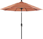 California Umbrella 9' Round Aluminum Pole Fiberglass Rib Market Umbrella, Crank Lift, Collar Tilt, Black Pole, Sunbrella Spectrum Mist