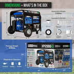 DuroMax XP12000HX 12,000-Watt Dual Fuel Portable Generator - Gas & Propane, Electric Start, Whole Home Power Backup, Transfer Switch Ready, RV & Emergency Ready