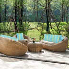 JMGBird Outdoor Pillows for Patio Furniture 18''x18'' Decorative Throw Pillows with Inserts, Square Pillow for Couch, Sofa, Bench, Chair
