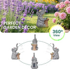 Elephant Statue Garden Decor- Outdoor Decoration with Solar Powered LED Lights, Birthday Gifts for Women, Garden Gifts for Mom, Decorations for Courtyard, Patio, Lawn, Yard