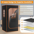 DoCred Portable Sauna for Home, Upgraded Personal Steam Sauna Box with 3L Steamer, Folding Chair, Extra Large Size Foldable Home Sauna, Full Body Sauna Tent for Relaxation Spa