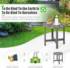 Tangkula Round Outdoor Side Table, 18 Inch Weather Resistant HDPE Adirondack Table, Outdoor Indoor Chairside End Tables, Patio Side Table for Lawn Garden Balcony Backyard, Easy Assembly (1, Gray)