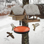 Heated Bird Bath for Outdoors for Winter, 3 Easy Ways to Mount Detachable Bird Bath Bowl, 75W Heated Bird Baths with Thermostatically Controlled for Garden Yard Patio Lawn, Terracotta
