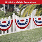 3 x 6 Ft American Flags Bunting, 4 Pack Bunting Flags Outdoor, Fourth Of July Decorations Pleated Fan Flag, Patriotic Bunting For Outside
