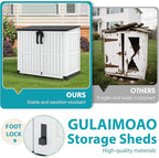 Horizontal Resin Storage Shed 36 Cu Ft with Lockable Doors, Portable Outdoor Storage Cabinet -Waterproof Outdoor Storage Box for Backyards, Easy to Assemble