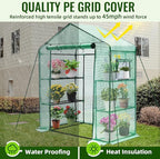 Greengro Greenhouse, 28 x 57 x 76'' Greenhouses for Outdoors, Small Plant Green House with Screen Windows, 3 Tiers 4 Shelves, Durable PE Cover, Plastic Portable Wall in Greenhouses for Outside Indoor