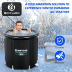 BINYUAN XL Ice Bath Tub for Athletes With Cover 99 Gal Cold Plunge Tub for Recovery, Multiple Layered Portable Ice Bath Plunge Pool Suitable for Gardens, Gyms and Other Cold Water Therapy Training