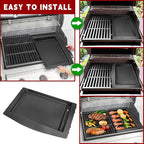 GasSaf 7599 Cast Iron Griddle for Weber Genesis II 300/600, Flat Top Grill Pan Insert for Genesis II E-310/S-310/E-315/E-335/S-335/SE-335/E-610, BBQ Griddle Pan for Weber Gas Grill Replacment Parts