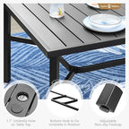 Sophia & William Patio Dining Set 9 Pieces, Patio Table and Chairs Set for 8, 83"x 39" Large Rectangular Metal Dining Table and 8 x Lightweight Aluminum Stackable Chairs (Grey)