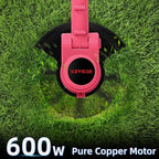 21V Cordless Grass Trimmer, Electric String Weed Wacker with 2.0Ah Lithium Battery, Telescopic Handle, 40 Min Runtime, 18000 RPM, Low Noise 92dB (Red)