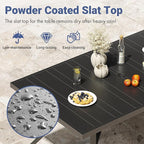 Soohow Outdoor Dining Table 60"x35", Rectangle Patio Dining Table with 1.57" Umbrella Hole, Outdoor Metal Furniture for Patio, Graden, Backyard and Poolside, Weather-Resistant