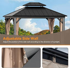 Gazebo Curtain Replacement Universal 4-Panel Sidewalls 11' x 13', Outdoor Gazebo Privacy Curtains with Zipper, Replacement for Outdoor, Patio Canopy, Garden and Backyard (Curtain Only)