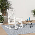 SERWALL White Outdoor Rocking Chair Set of 2, HDPE Outdoor Rocker