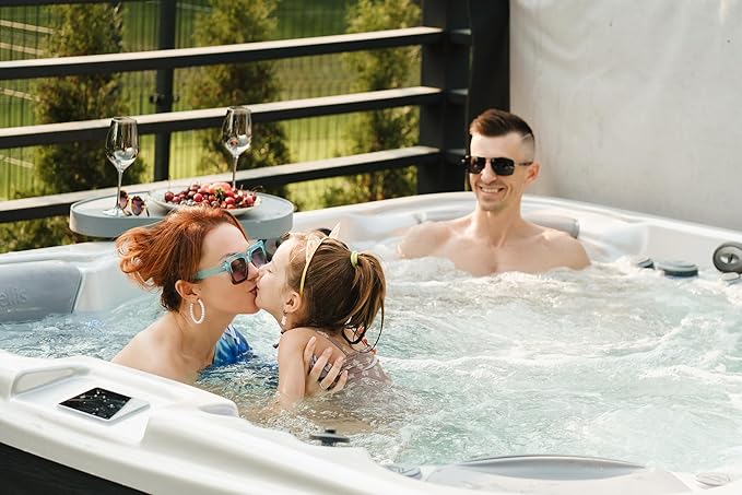 BigXwell Solar Pool Cover, Hot Tub Bubble Blanket,16-mil 7x7 Foot Square Spa Cover Hot Tub Solar Blanket, Heavy-Duty Heat Retaining Thermal Blanket