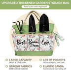 Bonus Mom Gifts, Garden Kit Bonus Mom Gifts from Bonus Daughter Floral Gardening Tools and Durable Garden Tools Organizer Tote, Gardening Set for Women on Birthday Plant Lover Present
