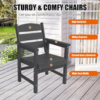 5-Piece HIPS Patio Dining Set, Outdoor Dining Table and Chairs Set with Umbrella Hole, Weatherproof Dining Table Set for 4 Person, Patio Furniture Set for Outside Deck, Black