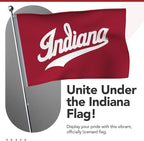 Indiana Hoosiers College Sports Printed Flag - NCAA Licensed - Nylon - School Banner (White, Red) (4' x 6')