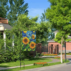 Sunflower Garden Flag Vertical Double Sided Outdoor Yard Flags 12.5x18 Inch Burlap Banners for House Lawn