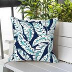 LVTXIII Outdoor Throw Pillow Covers 16 x 16 Inch, Covers ONLY Modern Cute Pattern Decorative Square Toss Pillow Case Pack of 2 for Home Patio Garden Sofa Bed Furniture, Baltic Palms White