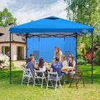 KAMPKEEPER 10x10 Easy Pop Up Canopy Tent with Sidewalls, Instant Outdoor Shade Shelter with Removable 10FT Sun Walls, Quick Setup Waterproof and UV-Resistant for Patio (Light Blue, 1 sidewall)