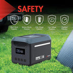 Wagan EL8840 Portable Power Station EX18 Lithium Cube Solar Generator 1229Wh LiFePO4 Battery Fast Charge 1800W 3000W peak AC 100W USB-C for Home Backup, Power Outages, Outdoor Camping, Off-grid