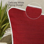 Decorative Outdoor Water Repellent Throw Pillows with Inserts, Set of 4, 20" x12" Pillows for Patio, Backyard, Bed, Couch, and Patio Furniture, Red