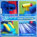 JOYMOR Commercial Inflatable Bounce House with Slide for Adults and Kids, Support 500lbs Capacity, 100% PVC Vinyl Bounce House for Big Kids Outdoor- Includes Blower, Repairing Kit and Storage Bag