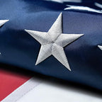 American Flag 5x8 FT Outdoor, Heavy Duty High Wind Large US Flag, Embroidered Stars, 3 Brass Grommets, Oversized Indestructible Tough USA Flags Suitable for Outside