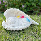 COWOS Dog Memorial Sculpture, Dog with Angel Wings Garden Statue, Pet Tribute for Indoor Decoration or Outdoor Backyard Garden, Home Decor for Pet Owners
