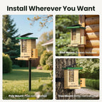 Birdfy Smart Bird Feeder with Camera Solar Powered, Slow-Motion Video & Night Insight, AI Identify 6000+ Species Lifetime Free, Ideal for Outdoors Bird Watching & Gifts for BirdLovers, Wood