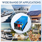 ZLPOWER 6000W 24V DC Pure Sine Wave Inverter, 18000W Peak, 120V/240V AC Split Phase Output with Battery Charger, LCD Display, Off-Grid Low Frequency Inverter for Home RV Camping (6000W)