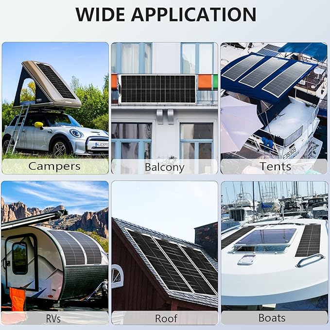 XINPUGUANG 100w 12V Flexible Solar Panels 600W 24V Solar System Kit Monocrystalline Cell Module 45A Controller 2000w Inverter for Off Grid Solar Battery Charger for Home Cabin RV Boat Trailer(600W)