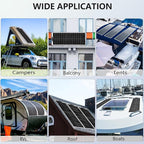 XINPUGUANG 100W Flexible Solar Panels 300w 12V Solar System Kit Monocrystalline Cell Module 30A Controller for Off Grid Solar Battery Charge for RV Boat Trailer Cabin(300W)