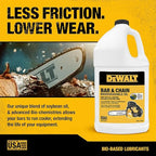 DEWALT – Biodegradable Bar & Chain Oil – Green, Eco-Friendly, Non-Toxic Professional Bar & Chainsaw Lubricant – Ultraclean All-Season Oil for Gas, Electric Saw, and Pole Saw, 1 Gallon