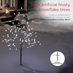 Alpine Corporation 58"H Indoor/Outdoor Frosty Christmas Snowflake Tree with LED Lights , Christmas Decoration