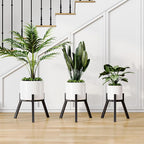 Adjustable Plant Stands Set of 2, Metal Modern Small Plant Holder, Heavy Duty Stable Flower Holder Stand rack for 10-16 Inch Indoor Outdoor Corner Living Room Balcony Office Black PS-007BK-2