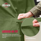 Grill Cover by Grillman, Green, 64 Inch, BBQ Outdoor Grill Covers, Charcoal & Gas Grills, Waterproof, Rip-Proof, Weather-Resistant, Anti-UV, Barbecue Cover for Weber, Genesis, Charbroil, Nexgrill, etc