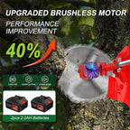 Cordless Weed Wacker, 9-inch Electric Weed Wacker Battery Powered with 2 Pcs 4.0Ah Batteries, 3 in 1 Wheeled Grass Lawn Trimmer/Brush Cutter,3 Types Blades Lightweight Edger Trimmer for Yard Care