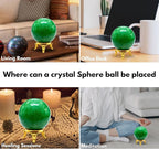 Amazing Gemstone Green Strawberry Quartz Crystal Ball with Stand - 2 Inches Crystal Sphere Meditation Balls for Witchcraft and Decorative Balls