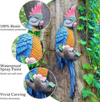 Teaeeno Tropical Hanging Parrot for Outdoors,Tropical Bird Wall Decor, Tiki Outdoor Decor,Home Ornament Decor for Tiki Bar,Perfect for Yard Ornaments,Tree Decorations Outdoor,Patio,Lawn,Tree Trunk